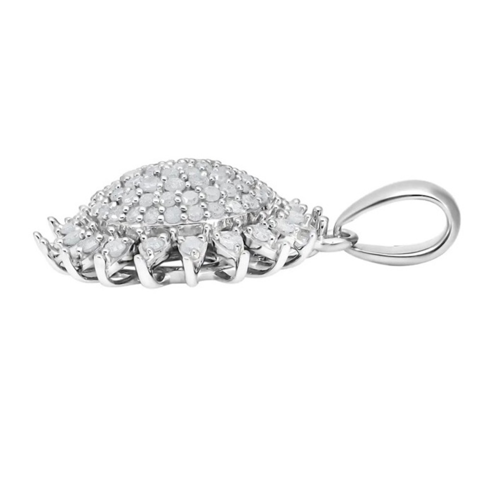 NWT Diamond Sunburst Pendant in Platinum over .925 Sterling Silver .50 carat!!! - Picture 3 of 10